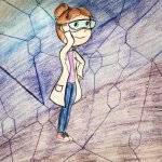 Scientist drawing | image tagged in drawing,art,science,nerd,girl,cute | made w/ Imgflip meme maker