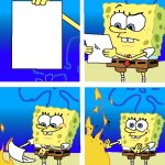 SpongeBob and the paper