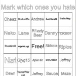 Controversial users bingo 2024 May (By Neko) meme