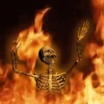 Burning Skeleton meme