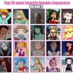 top 20 favorite female characters volume 4 meme