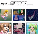 top 10 favorite mermaids | MERMAIDS | image tagged in top 10,the little mermaid,mermaid,anime,cartoons,princess peach | made w/ Imgflip meme maker