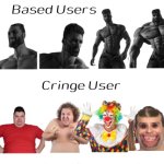 Based users vs cringe user meme