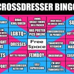 Crossdresser bingo meme