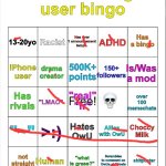 im average(idk who owu is) | image tagged in msmg average user bingo by owu- | made w/ Imgflip meme maker