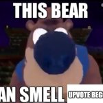 This bear can smell X | UPVOTE BEGGARS | image tagged in this bear can smell x,memes,funny,relatable,upvote begging,bear | made w/ Imgflip meme maker