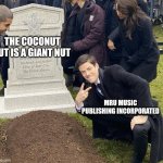 Barry Allen Grave | THE COCONUT NUT IS A GIANT NUT; MRU MUSIC PUBLISHING INCORPORATED | image tagged in barry allen grave,memes | made w/ Imgflip meme maker