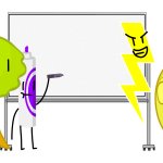 Marker writing on a whiteboard with Lightning, Tree, & Fanny template