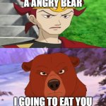 angry bear vs villain meme