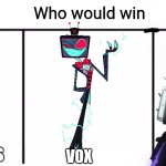 Battle Of The TV Heads | MR PUZZLES; TITAN TV MAN; VOX | image tagged in 3x who would win,memes,mr puzzles,skibidi toilet,hazbin hotel | made w/ Imgflip meme maker