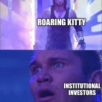 Randy Orton, Undertaker | ROARING KITTY; INSTITUTIONAL INVESTORS | image tagged in randy orton undertaker,gamestop,stonks | made w/ Imgflip meme maker