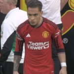 Antony coming on as a sub for Manchester United