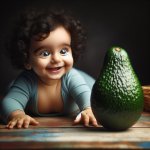 avocado and a baby