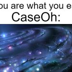 EVERYTHING | "You are what you eat"; CaseOh: | image tagged in universal knowledge,caseoh,you are what you eat,universe | made w/ Imgflip meme maker