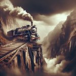 Train falling of the cliff