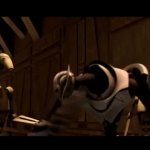 General Grievous Hitting a Battle Droid meme