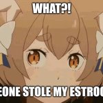 Femboy Estrogen | WHAT?! SOMEONE STOLE MY ESTROGEN!? | image tagged in femboy,transgender | made w/ Imgflip meme maker