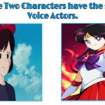 same voice actor | image tagged in same voice actor,studio ghibli,sailor moon,fun fact,they're the same picture | made w/ Imgflip meme maker