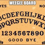 lol | WEEGEE BOARD | image tagged in ouija board blank,memes,weegee | made w/ Imgflip meme maker