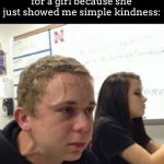 Actually though | me trying to not fall for a girl because she just showed me simple kindness: | image tagged in must resist | made w/ Imgflip meme maker