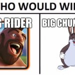 Who would win (please comment) | HOG RIDER; BIG CHUNGUS | image tagged in memes,who would win | made w/ Imgflip meme maker