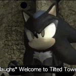 Yes, it's a Snapcube Sonic 06 dub reference. | *laughs* Welcome to Tilted Towers. | image tagged in mephiles oh how ironic fate can be,reference | made w/ Imgflip meme maker