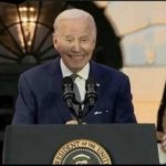 Joe Biden grinning idiof