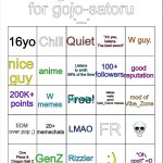 Gojo’s bingo (Reimagined by OwU) meme