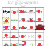 Gojo’s bingo (Reimagined by OwU) | used to be, I guess during the arkuum of it someone deleted my mod(would kindly like to have it back though) | image tagged in gojo s bingo reimagined by owu | made w/ Imgflip meme maker