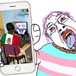 Wojak suicide shows his phone