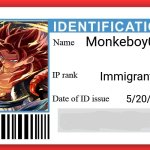 DMV ID Card | Monkeboy09; Immigrant; 5/20/24 | image tagged in dmv id card | made w/ Imgflip meme maker