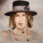 Jamie Campbell-Bower cowboy hat drawing