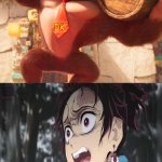 tanjiro meets donkey kong meme