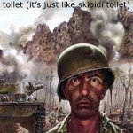 It’s just like it | Pov: brainrot kids finding a severed head in the public toilet (it’s just like skibidi toilet) | image tagged in thousand yard stare,gen alpha,skibidi toilet,trauma | made w/ Imgflip meme maker