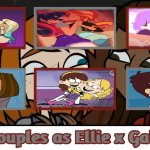 LGBTQ Couples as Ellie x Gabby | image tagged in 6 couples as ellie x gabby,total drama,the loud house,harley quinn,equestria girls,the owl house | made w/ Imgflip meme maker