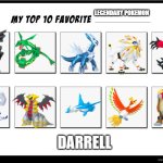 top 10 legendary pokemon meme