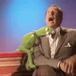 Kermit bites Vincent Price GIF Template