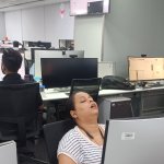 Sleeping employee