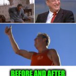 Funny | BEFORE AND AFTER THE CHIROPRACTOR | image tagged in funny,recovery,training,medical,athletic,work | made w/ Imgflip meme maker