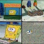 From 1 to 11 in profits baby!! | NINTENDO; Smash bros | image tagged in spongebob hype stand | made w/ Imgflip meme maker