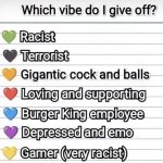 what vibe do i give off meme