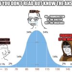 Am I wrong tho? | WHEN YOU DON'T READ BUT KNOW THE ANSWER; NO... FRANKENSTEIN IS THE DOCTOR NOT THE CREATURE; FRANKENSTEIN IS THE MONSTER; FRANKENSTEIN IS THE MONSTER | image tagged in bell curve | made w/ Imgflip meme maker