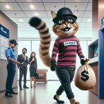 Cat robbing bank