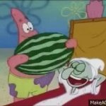 Squidward eats watermelon GIF Template