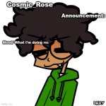 Rose's announcement temp meme