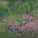 Trump Bronx Rally 800-1000 people ABC Drone shot