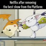 Sometimes they rather see us suffer. | Netflix after removing the best show from the Platform: | image tagged in gifs,memes,netflix | made w/ Imgflip video-to-gif maker