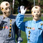 Two crash test dummies