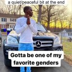the ifunny watermark came with the template nothing I can do about it | cinematic songs that have a quiet/peaceful bit at the end | image tagged in gotta be one of my favorite genders | made w/ Imgflip meme maker