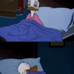 Donald Duck sleeping
